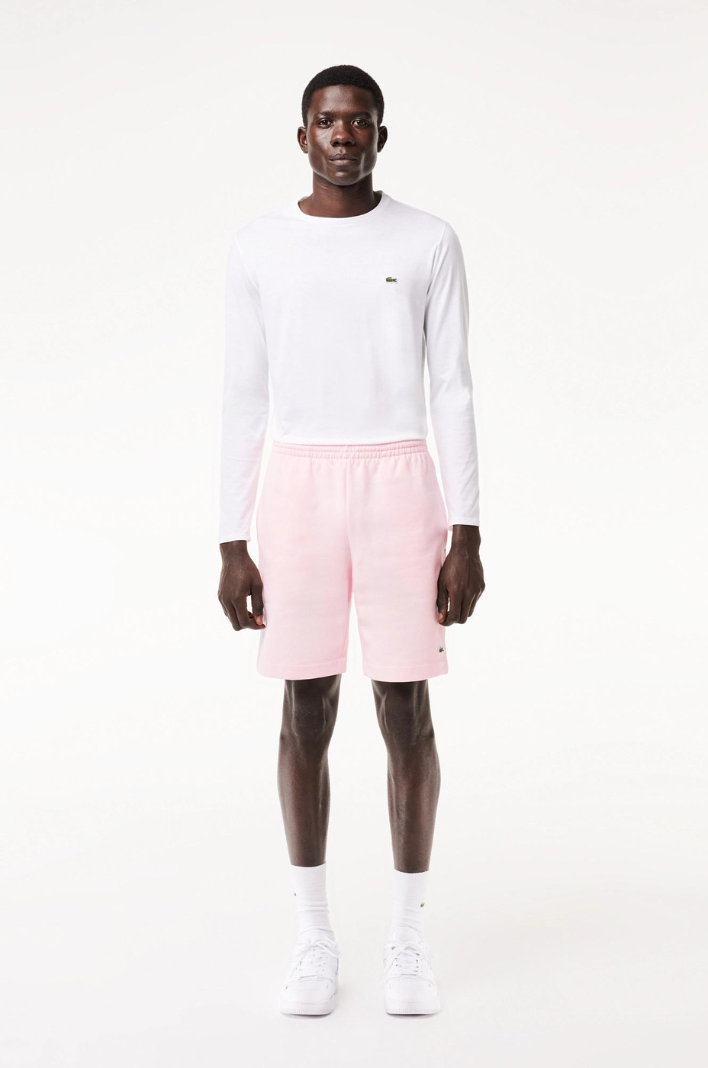 Short Lacoste rose clair coton bio